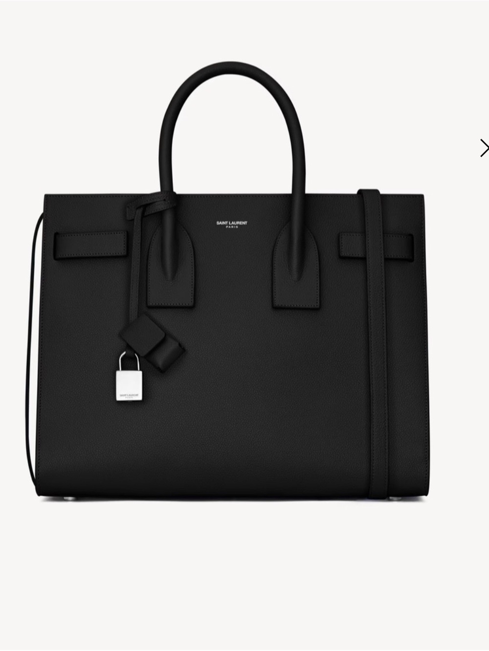 SmallSaint Laurent Black Leather Structured Tote with Padlock- Like new conditio